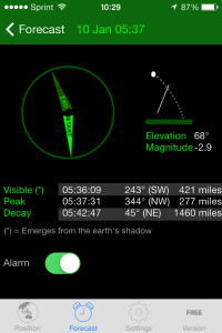 Compass view of Forecast Screen